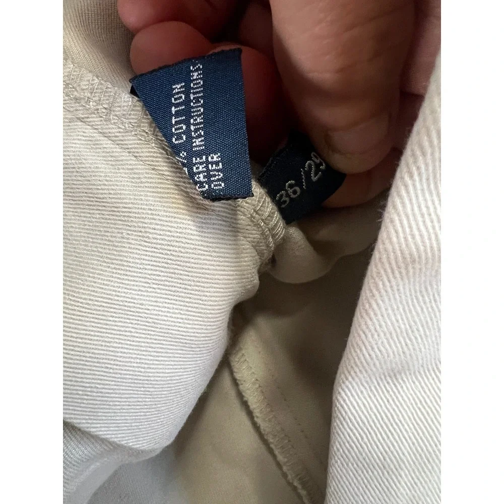 Polo Ralph Lauren Hammond Pant Mens 36x29 Khaki Tan Double Pleated Cotton Chinos